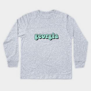 Mint Georgia Kids Long Sleeve T-Shirt